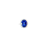 18k White Gold 10.50ct Tanzanite and 1.00ct G VS2 Round and Baguette Diamond Ring